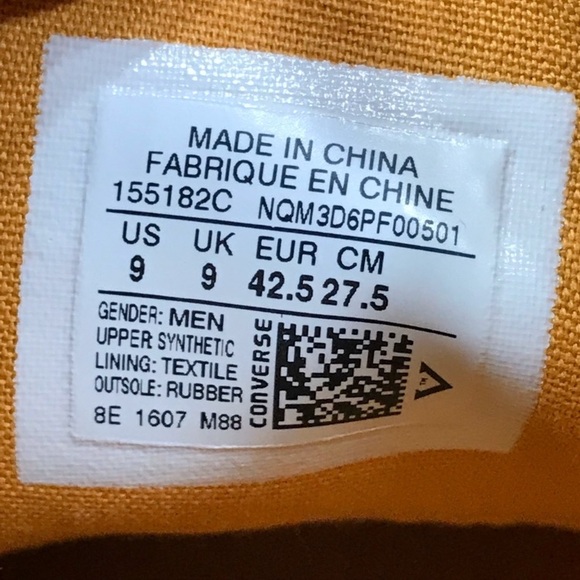 Converse CTAS Hi Gold Wheat Gold Shoes - Picture 7 of 7